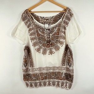 MAURICES Neutral Tone Sheer‎ Blouse Tank 2 Pc Set Womens Plus Sz 1 16 18 NEW NWT